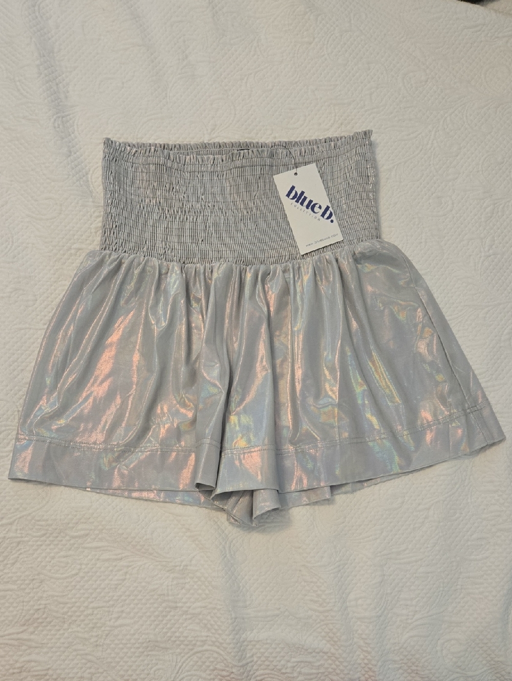 blueB Iridescent Silver High-Waist Women's Shorts